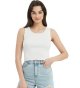 Women's Tank Top Solid Color Basic Sleeveless Crew Neck Ribbed Knit Crop Top