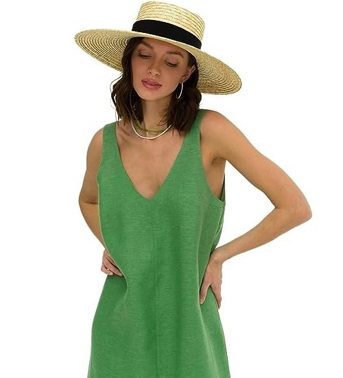 Women's Sleeveless V Neck Cami Maxi Dress Cover Up Split Front Long Dresses