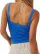 Women's Rib Knit Sleeveless Scoop Neck Slim Camisole Top Summer Basic Tank Top