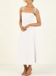 Women's Rib Knit Summer Maxi Tie Square Neck Party Maxi Dress