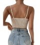 Women's Spaghetti Strap Draped Front Cami Crop Top Summer Camisole